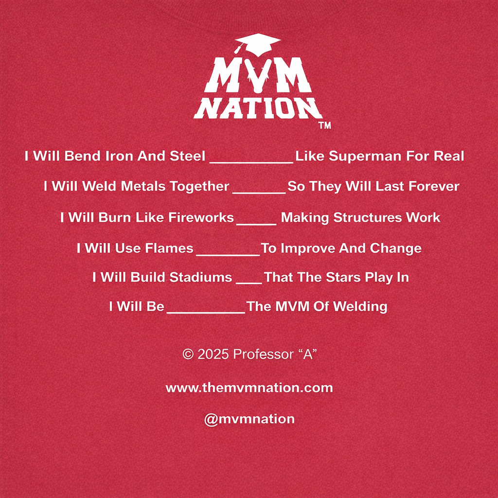 MVM Welding T-Shirt – Red (Diamond Edition)